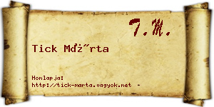 Tick Márta névjegykártya